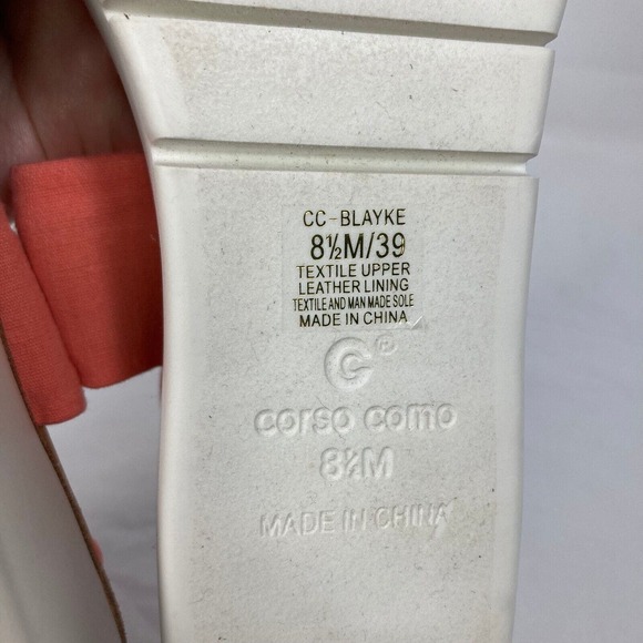 Corso Como Sandals Blayke Womens Sz 8.5 Coral‎ Leather Ankle Strap - Picture 6 of 8